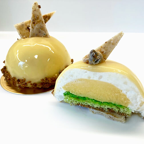 Mango Coconut Pandan Entremet