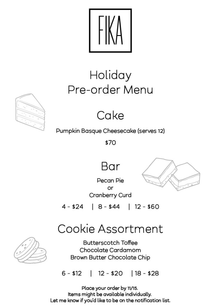 Thanksgiving Menu
