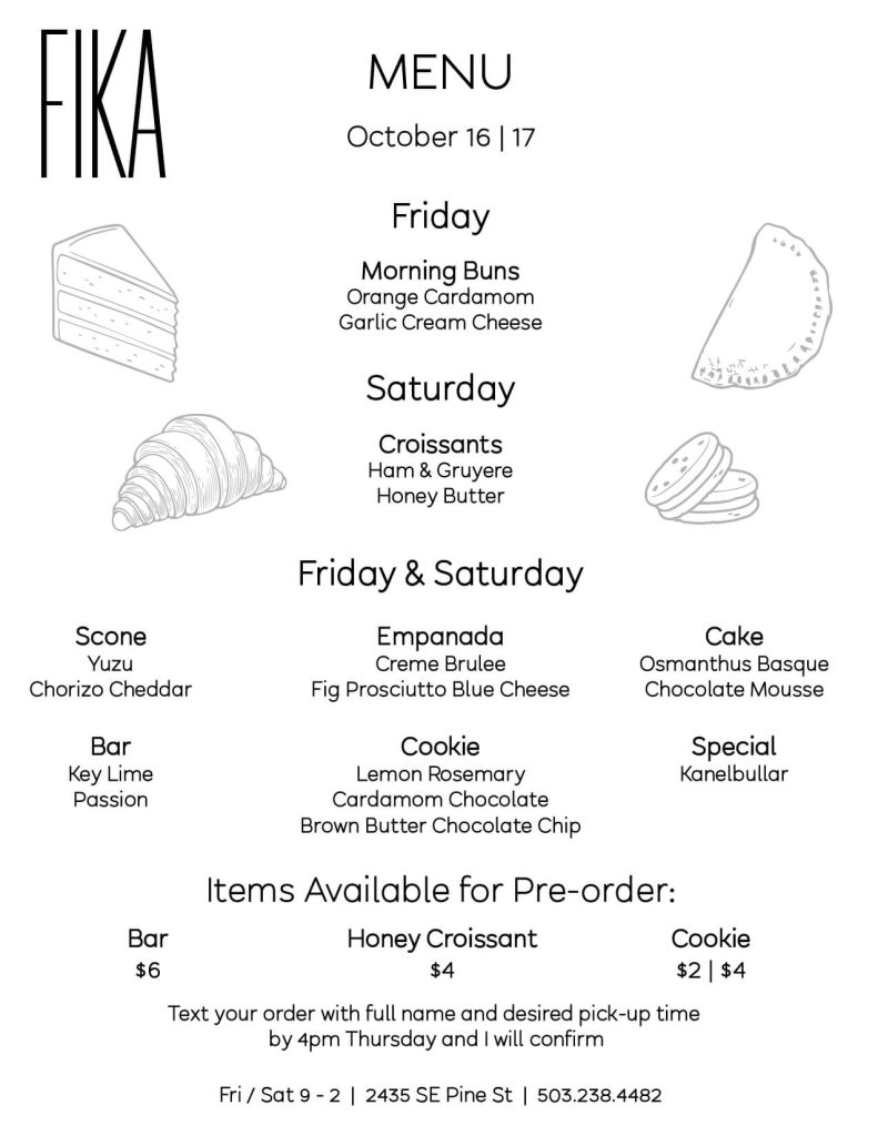 October Menu